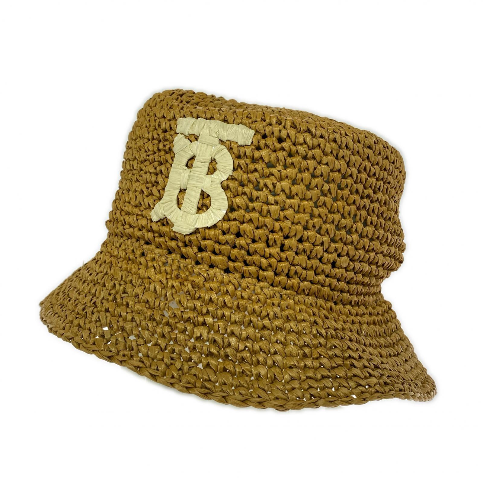 ハット BURBERRY TB CROCHET BUCKET ベージュ ベージュ