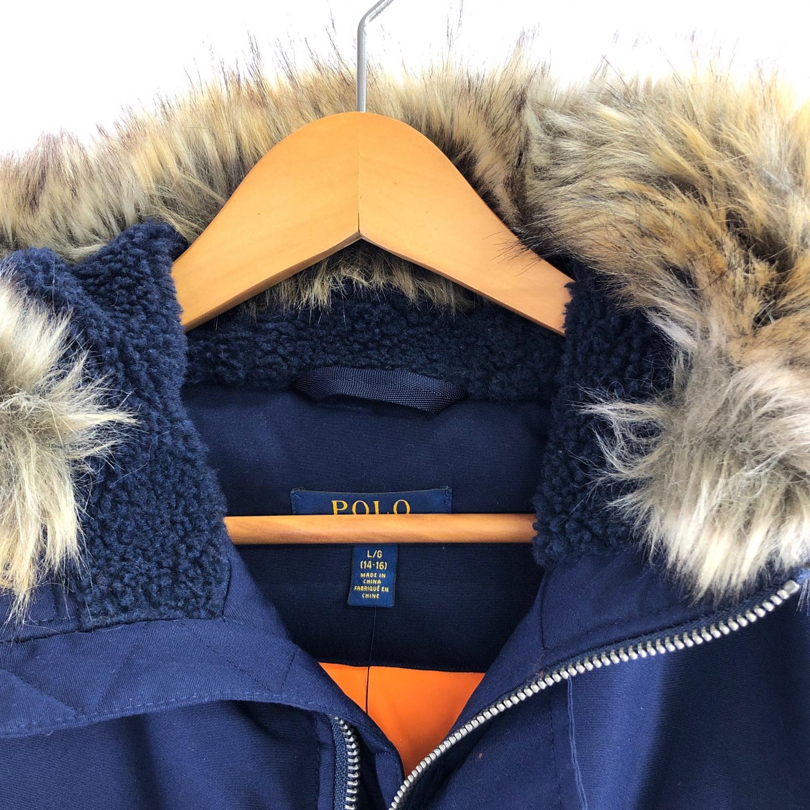 その他トップス M POLO RALPH LAUREN ファーフードダウ L ブルー