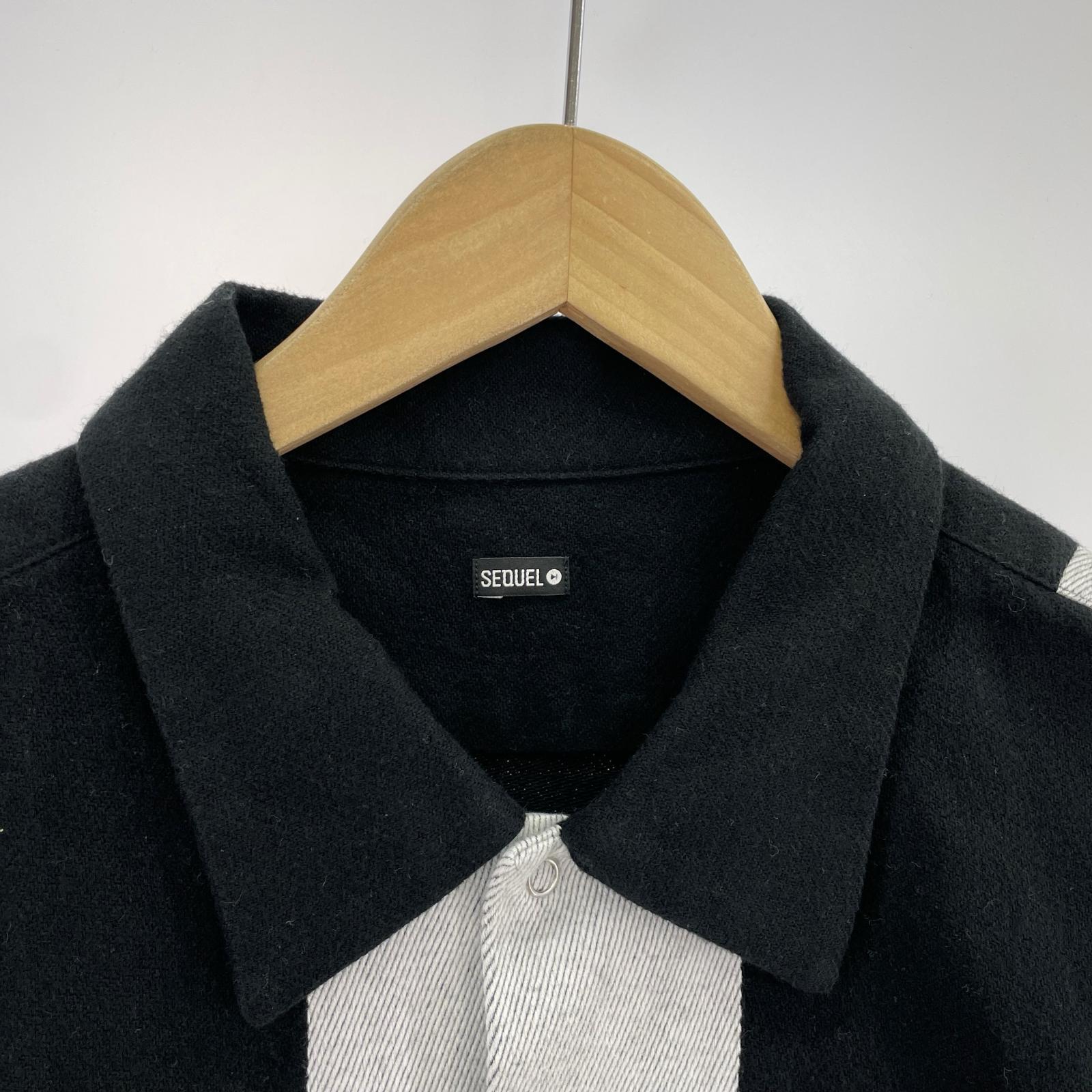 その他トップス M SEQUEL フロントスイッチシャツ M ブラック