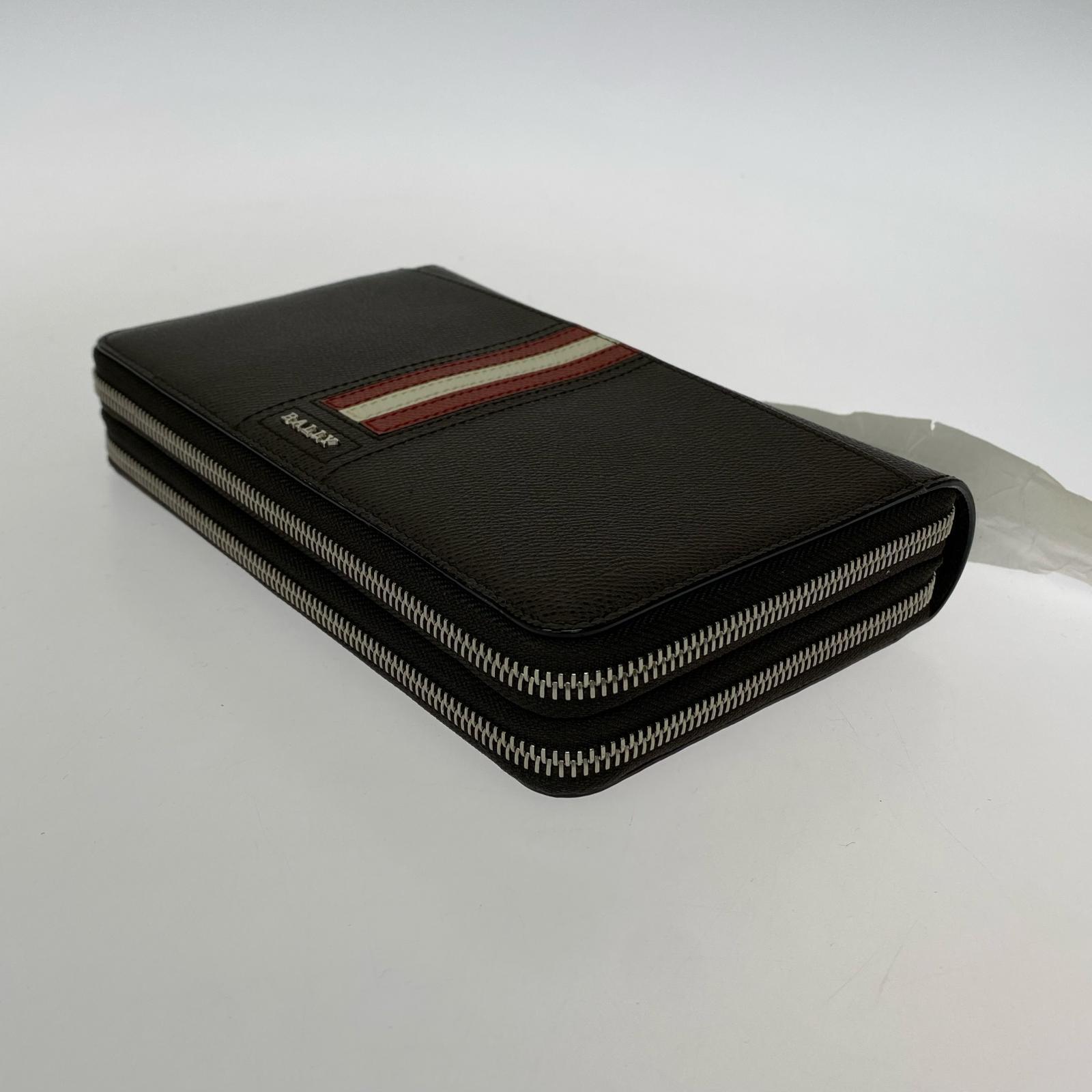 その他アクセサリー BALLY トラベルウォレット ダブルファスナー ブラウン