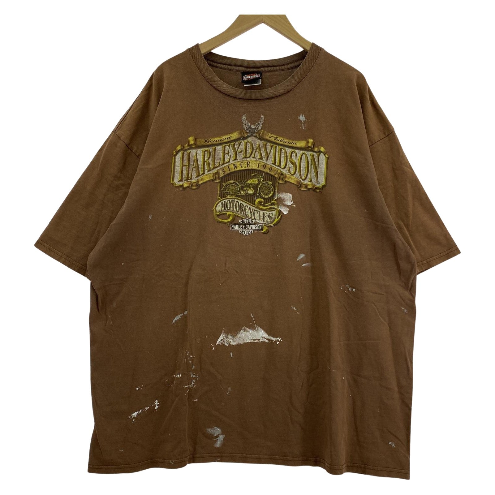 半袖Tシャツ ペンキ S/S Tee size3XL ブラウン