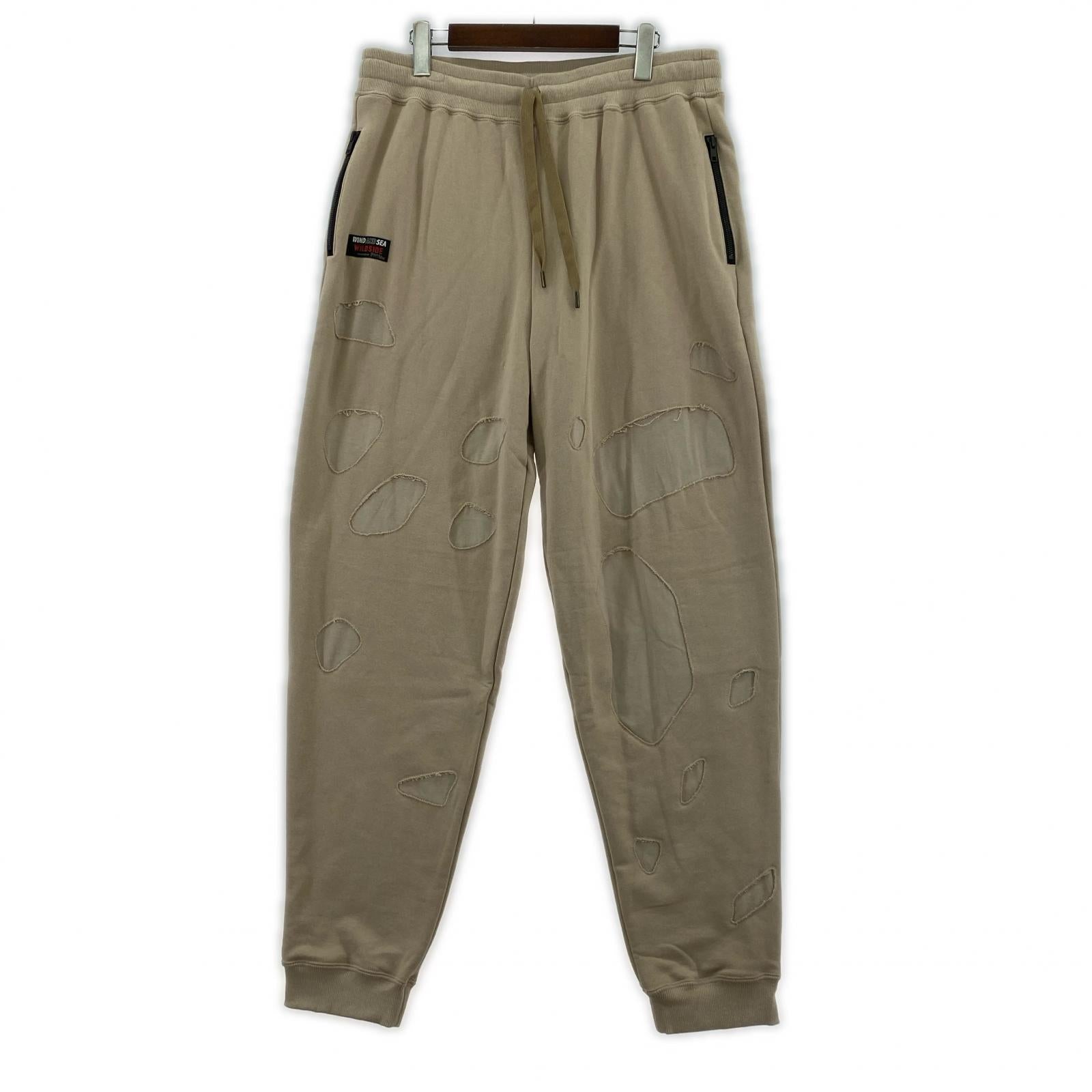 パンツ ×WILDSIDE YOHJI YAMAMOTO Damage Cutting Sweat Pants 5 5 ベージュ