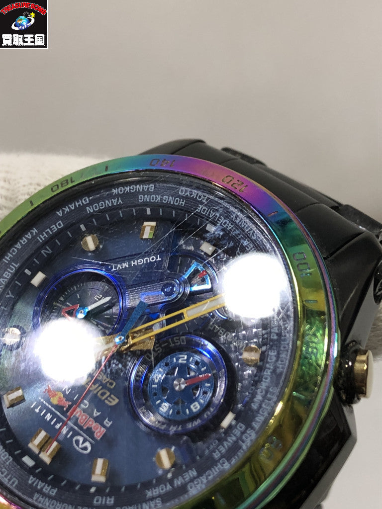 腕時計 EDIFICE EQW-T1010RB レッドブル ソーラー
