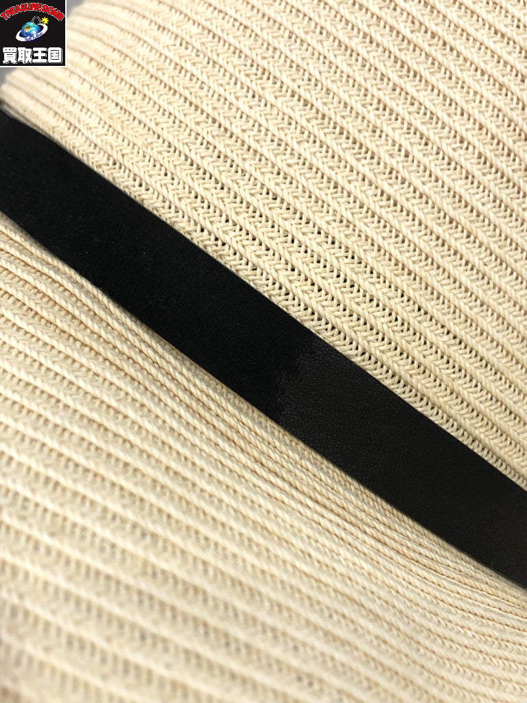 ハット ストローハット レザーリボン
