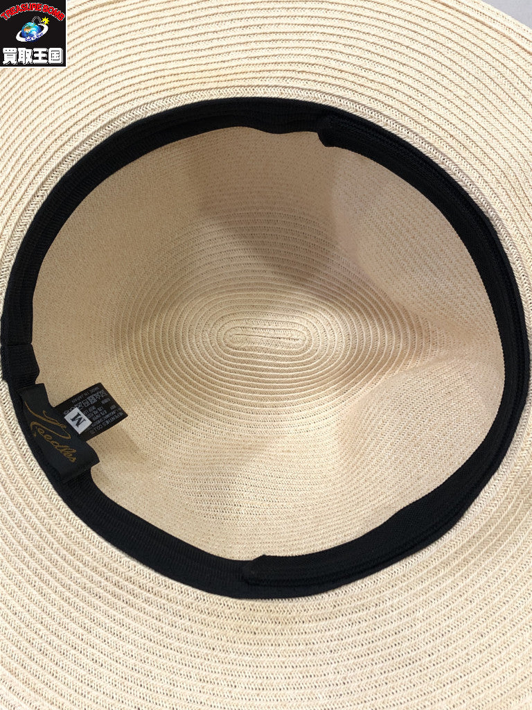 ハット ストローハット レザーリボン