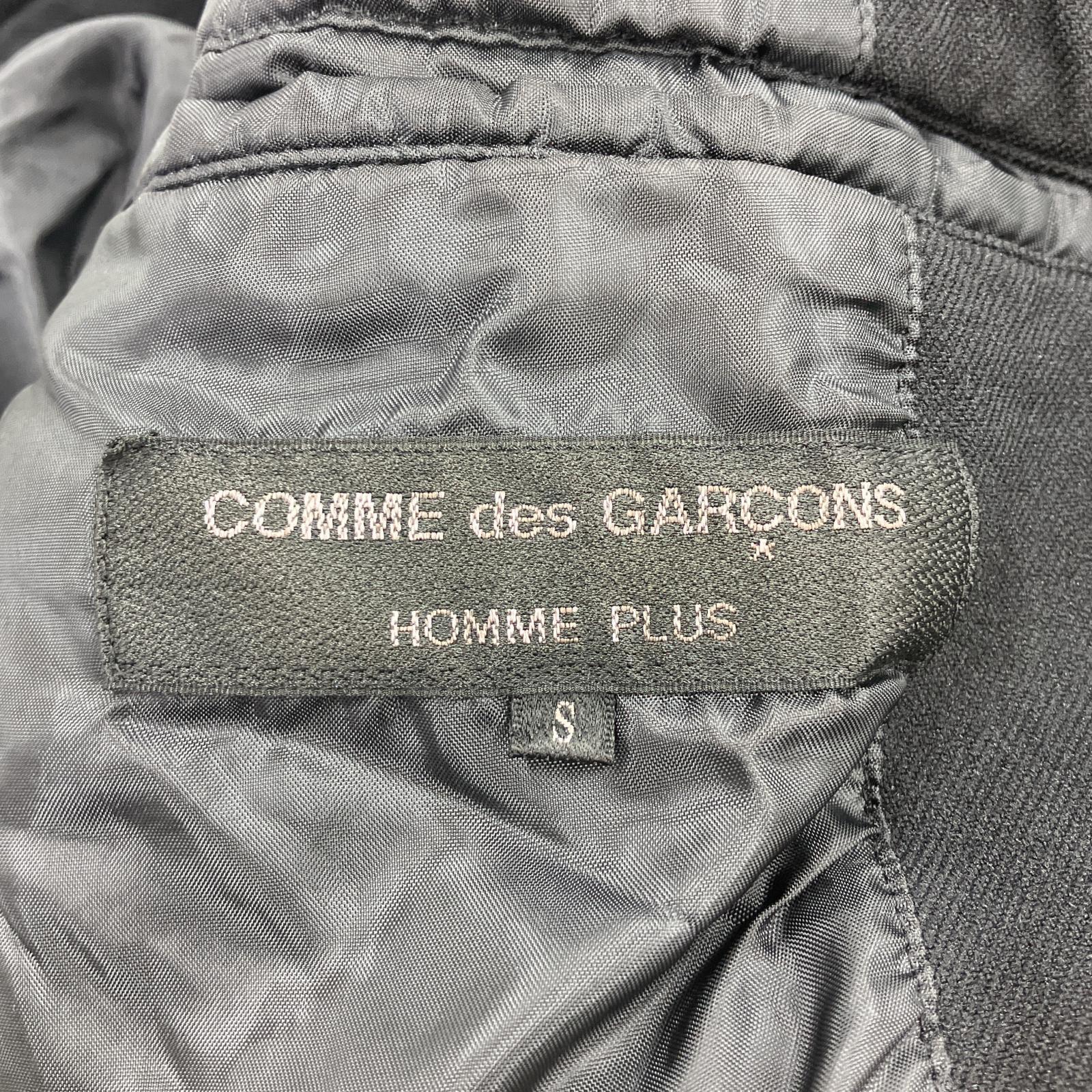 ジャケット COMME des GARCONS HOMME PLUS ポリ縮絨 ベロアポイント ロングジャケット ブラック S ブラック