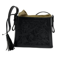ショルダーバッグ CARVING TRIBES カットワークススクエアバッグ BLK ブラック