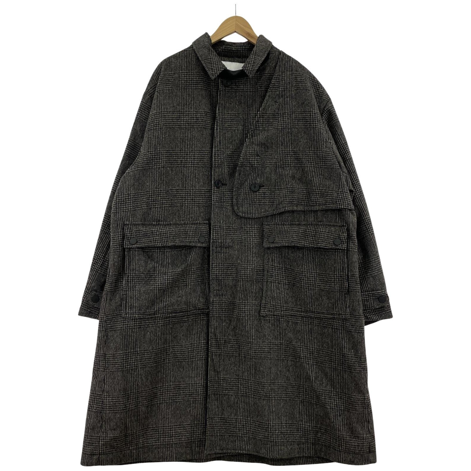 ジャケット WHITE MOUNTAINEERING 24AW WINDSTOPPER GLEN CHECK COAT 4 ブラック