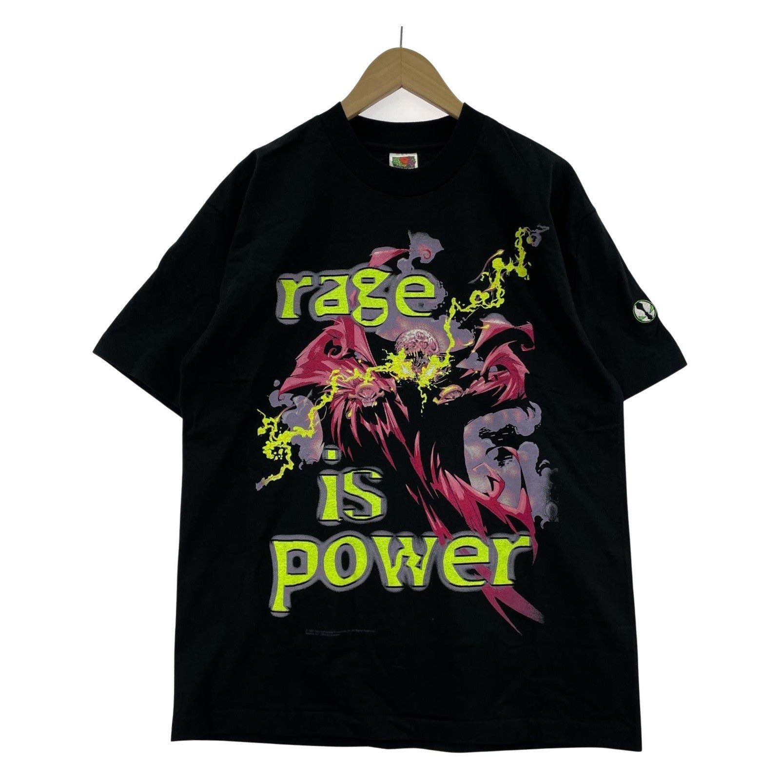 半袖Tシャツ 90s SPAWN RAGE IS POWER 黒 L L ブラック