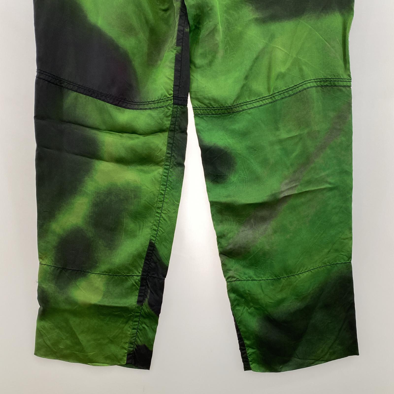 パンツ PRONOUNCE 20AW レーヨンパンツ XS ブラック×グリーン