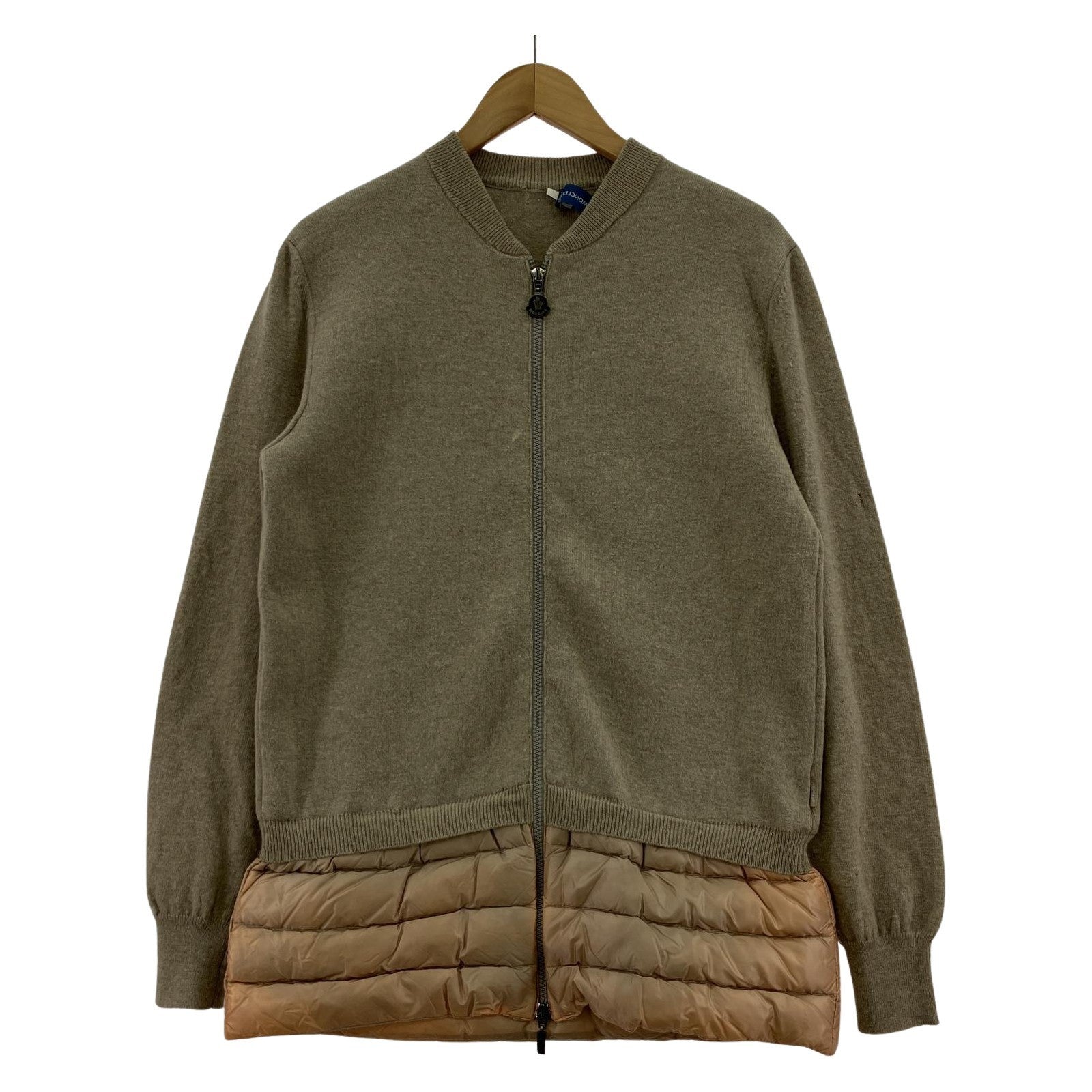 ニット MONCLER MAGLIA TRICOT CARDIGAN ドッキングジップニット M ベージュ M ベージュ