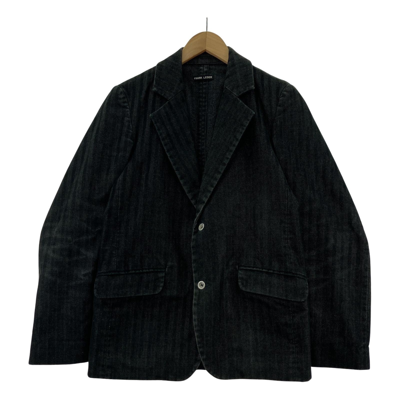 テーラードジャケット FRANK LEDER コーデュロイ ヘリンボーンジャケット XL グレー ブラック