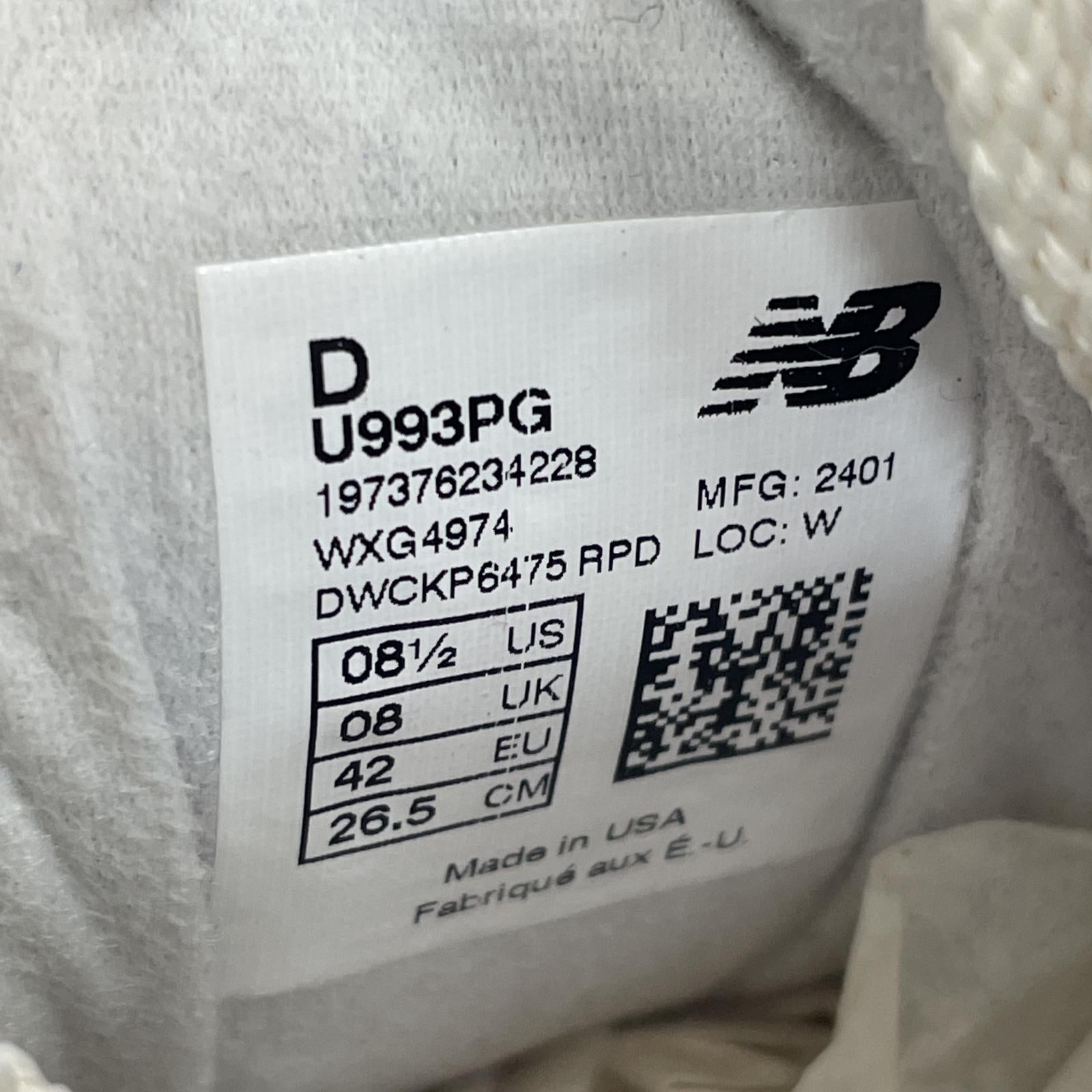 スニーカー U993PG size26.5 26.5cm (US8 1/2 UK8 EU43) パープル