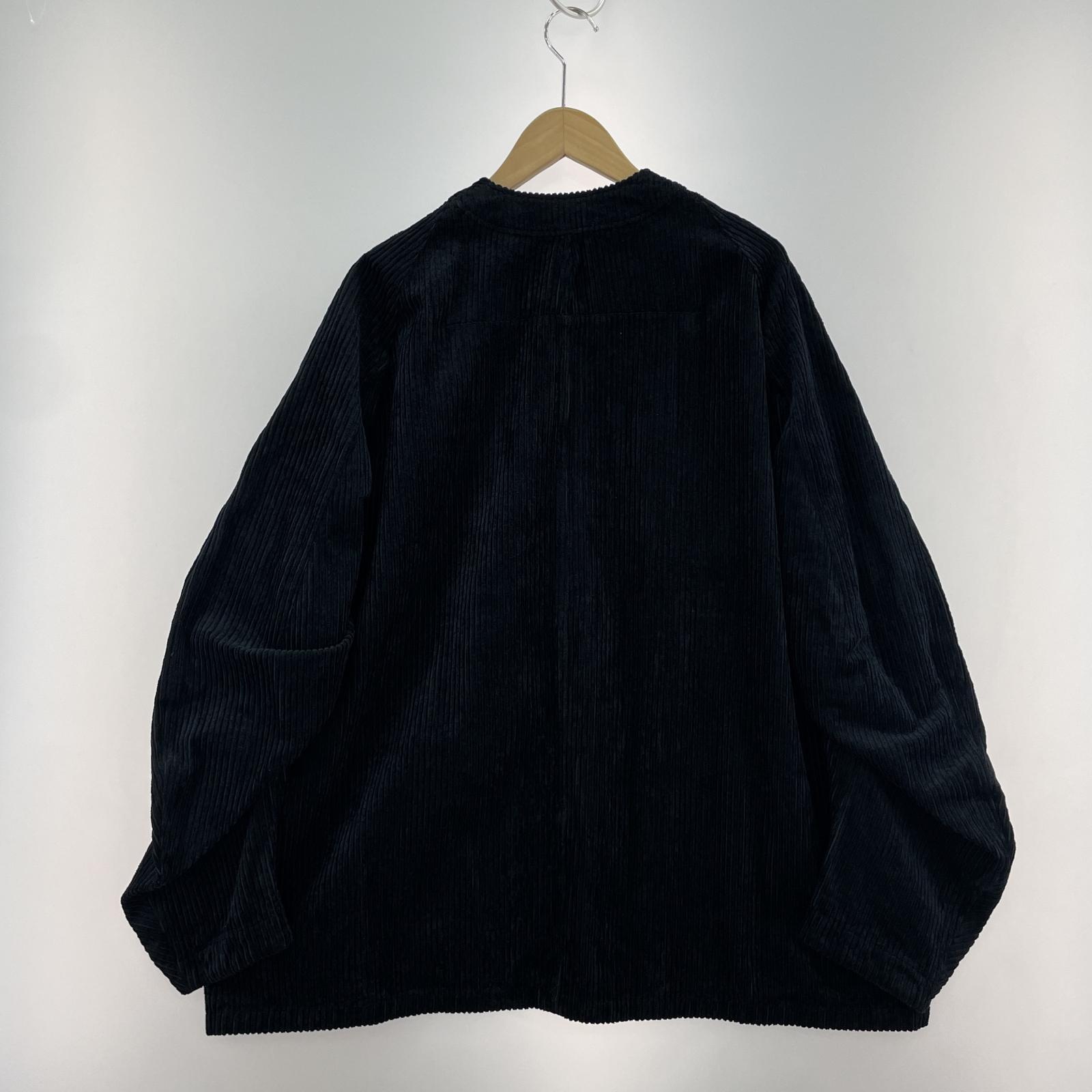 ジャケット FIRMUM グロッシーコーデュロイギャザージャケット 黒 M ブラック