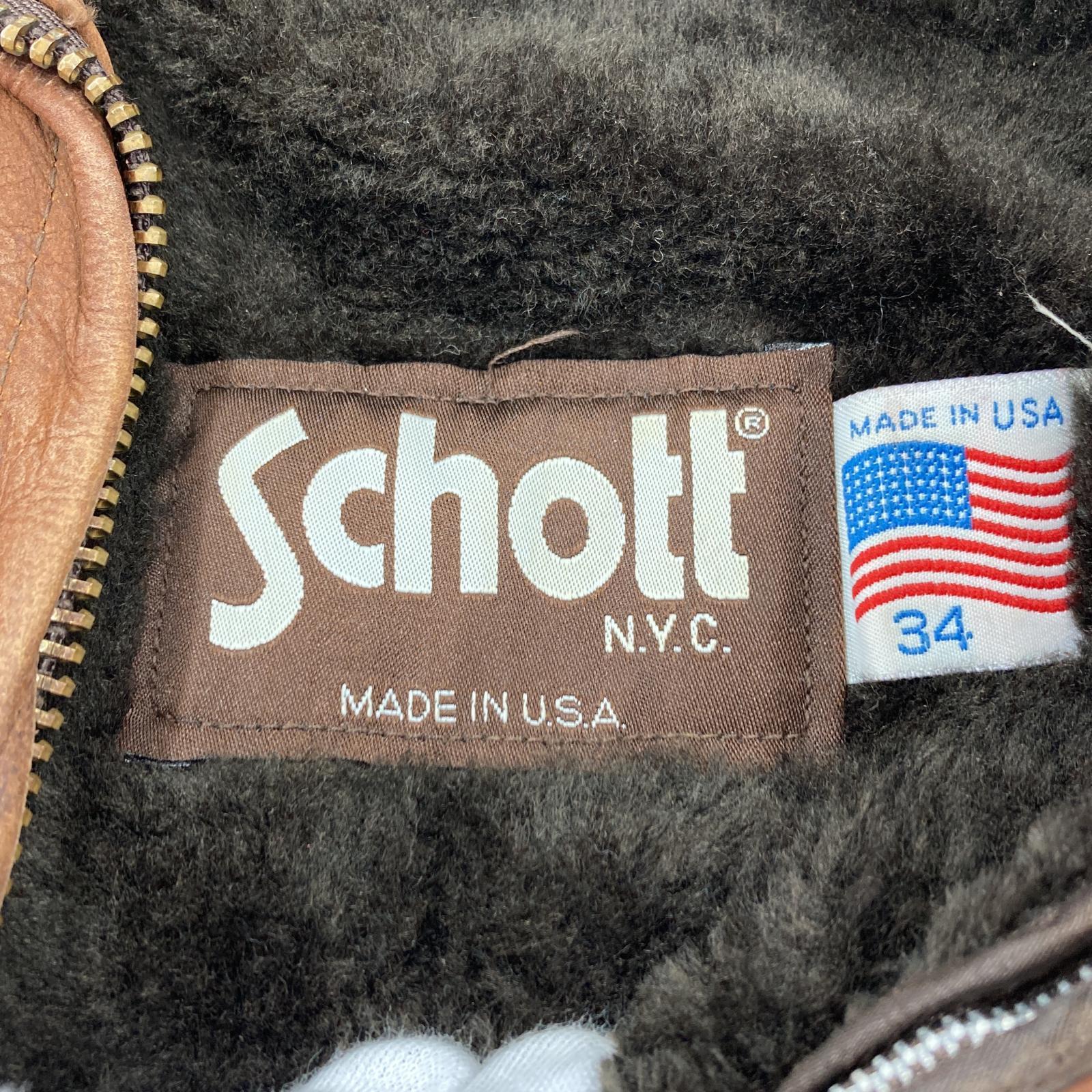 レザージャケット Schott 茶タグ シングル ライダースジャケット 34 BRN 34 ブラウン