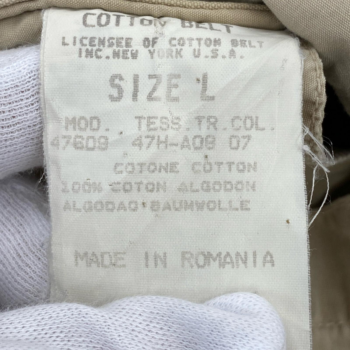 ジャケット COTTON BELT ハンティングジャケット L ホワイト