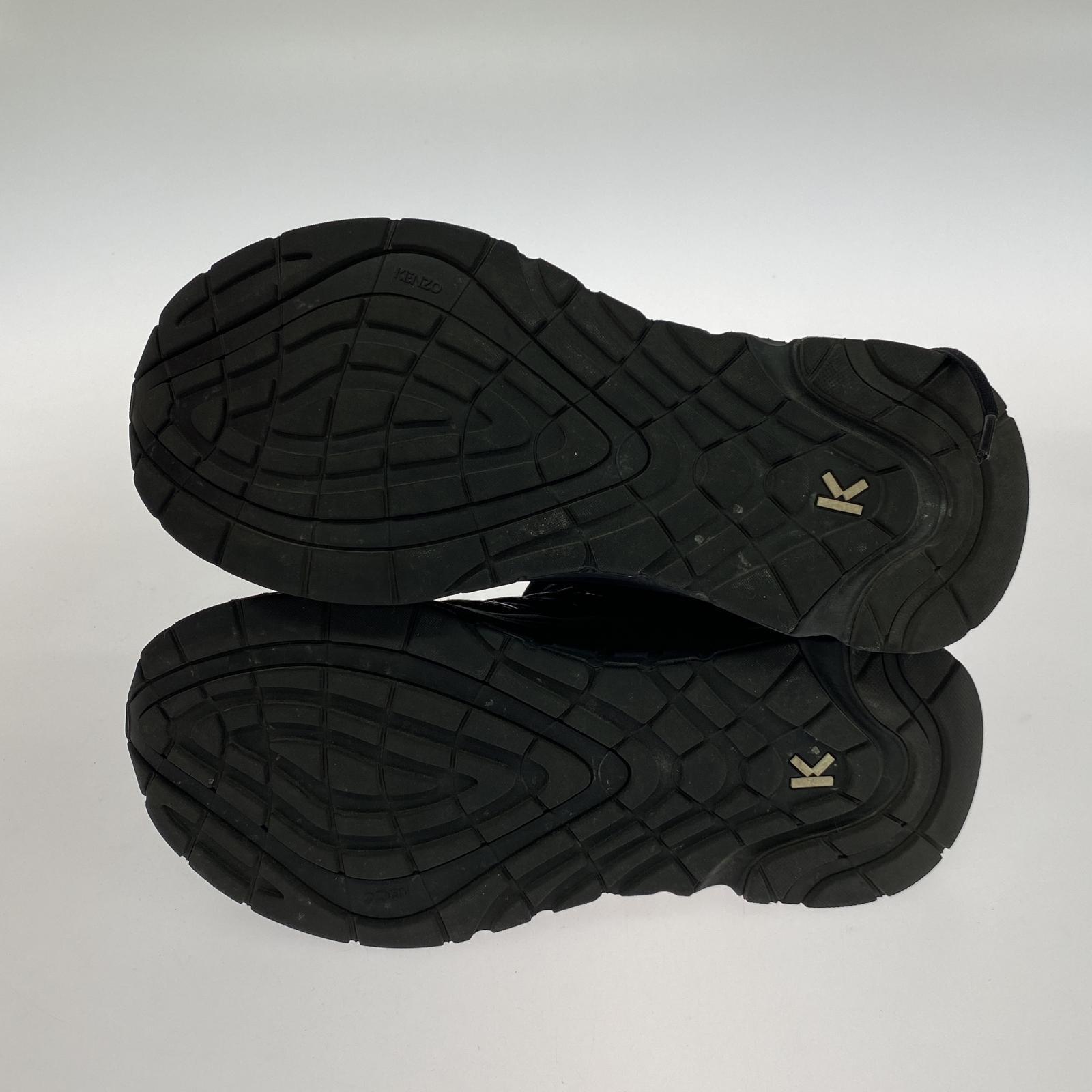 スニーカー Black Polyester Lace-Up Low Top Sneakers ブラック