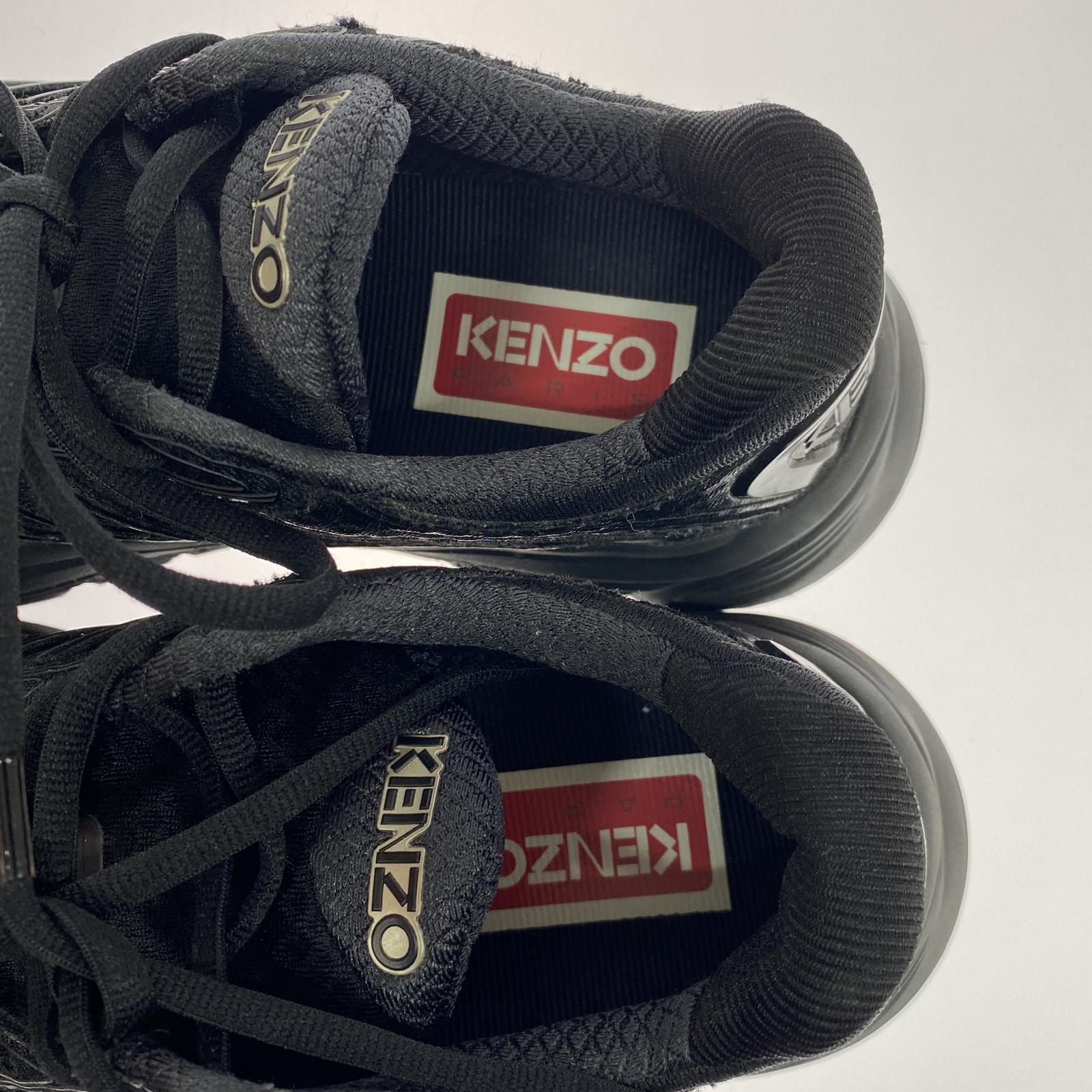 スニーカー Black Polyester Lace-Up Low Top Sneakers ブラック