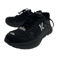 スニーカー Black Polyester Lace-Up Low Top Sneakers ブラック