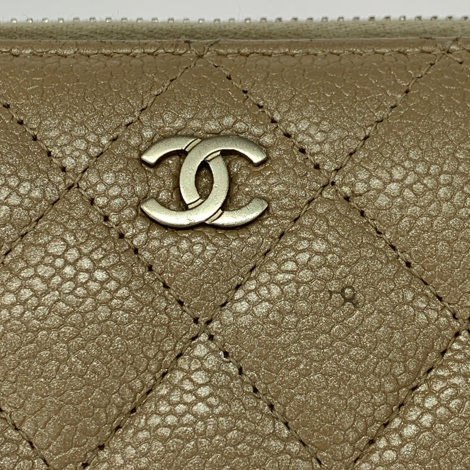 CHANEL キャビアスキン ワイドステッチ 長財布