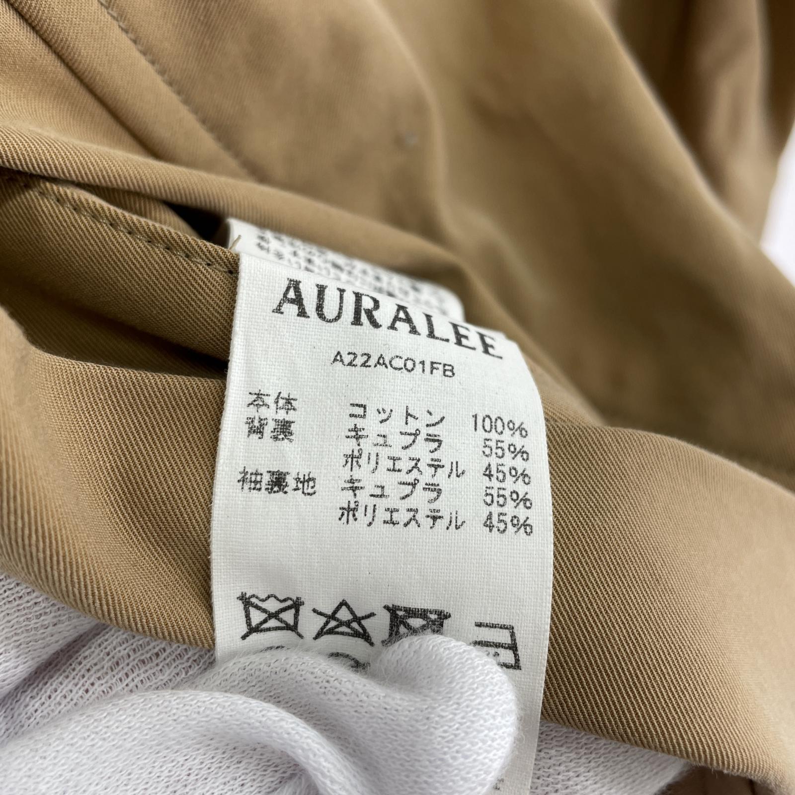 ジャケット AURALEE 22AW FINX HARD TWIST GABARDINE ステンカラーコート 4 ベージュ A22AC01FB 4 ベージュ