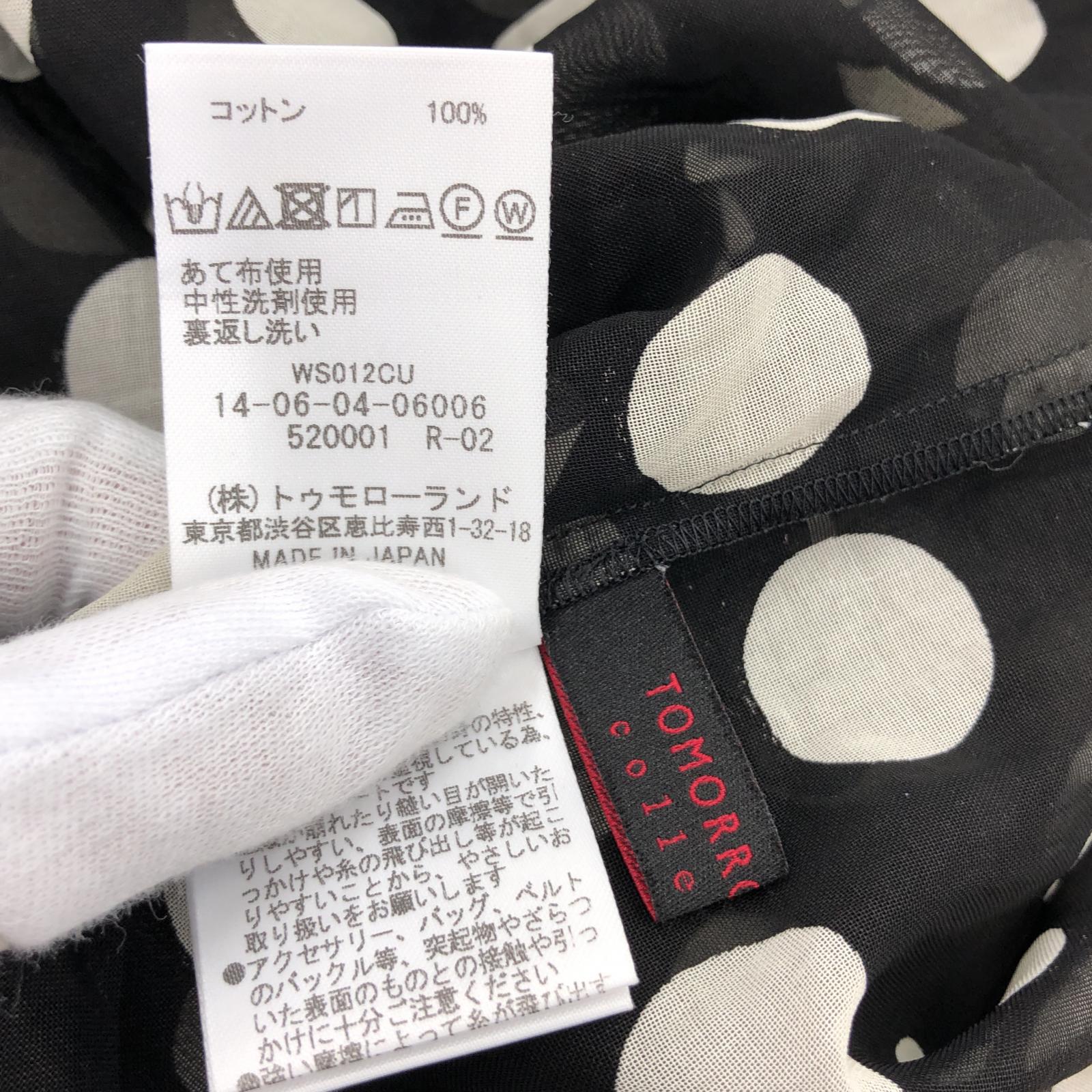ワンピース ドット柄コットンオーガンジーネックギャザーワンピース 34