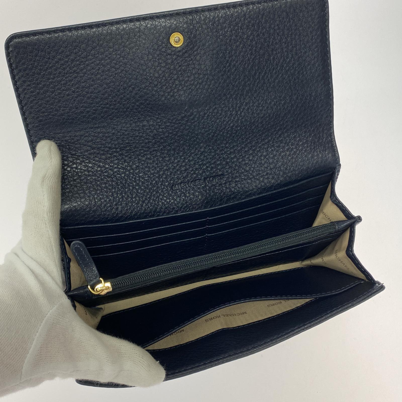 長財布 MKロゴフラップ長財布 ブラック ブラック