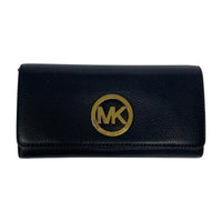 長財布 MKロゴフラップ長財布 ブラック ブラック