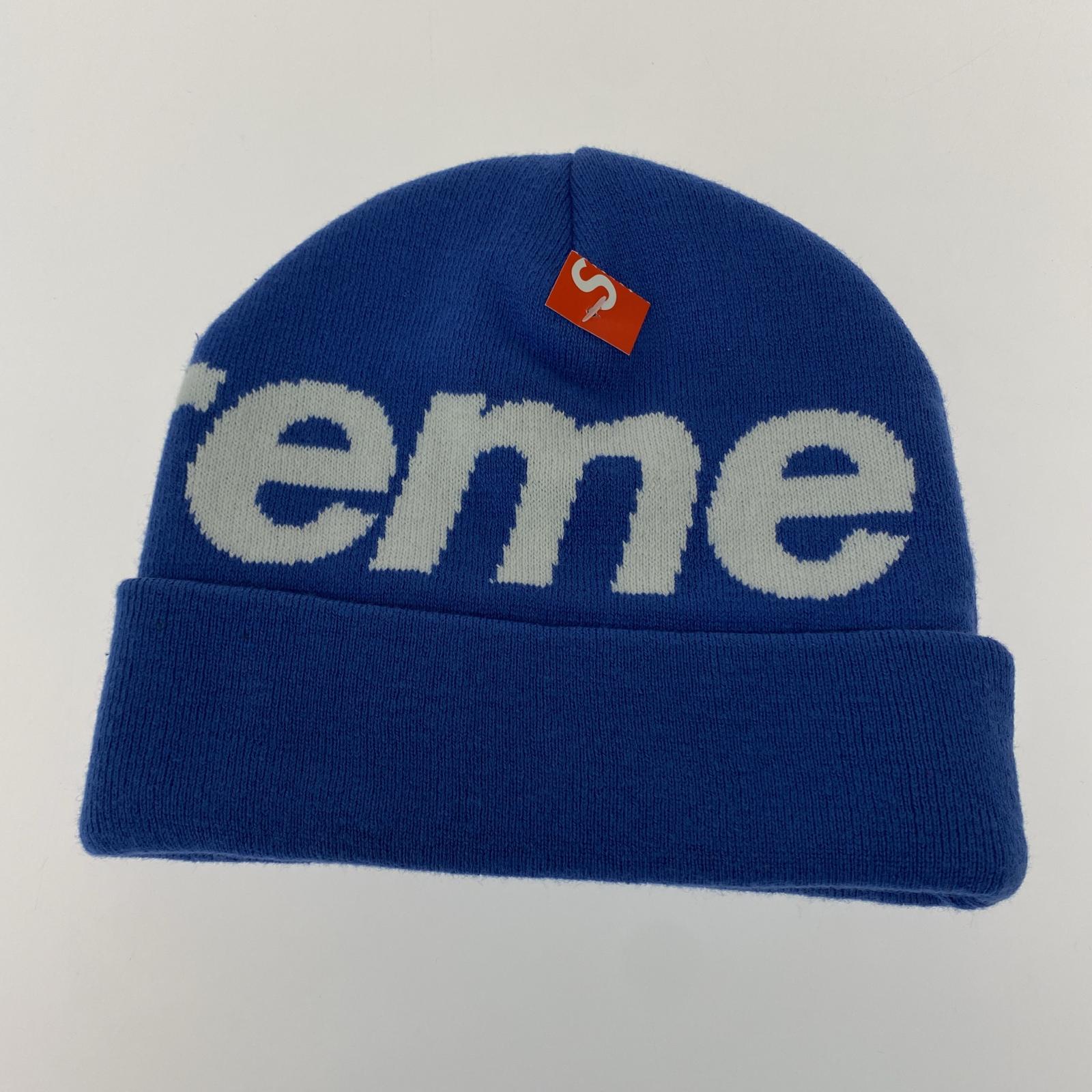 ニットキャップ Supreme BIG LOGO 16aw Beanie BLUE ブルー