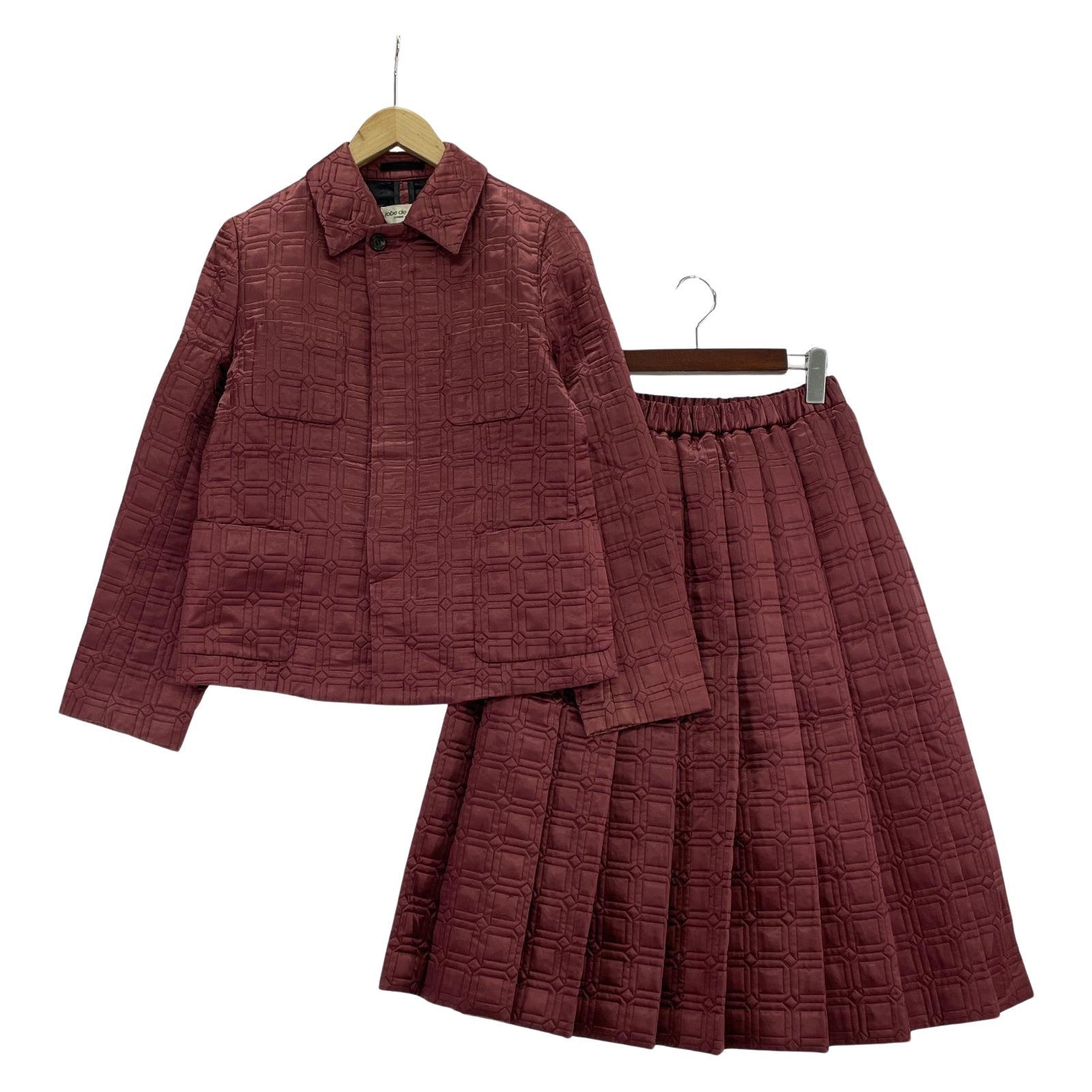ブルゾン COMME des GARCONS robe de chambre キルティング デザインセットアップ ボルドー AD1998