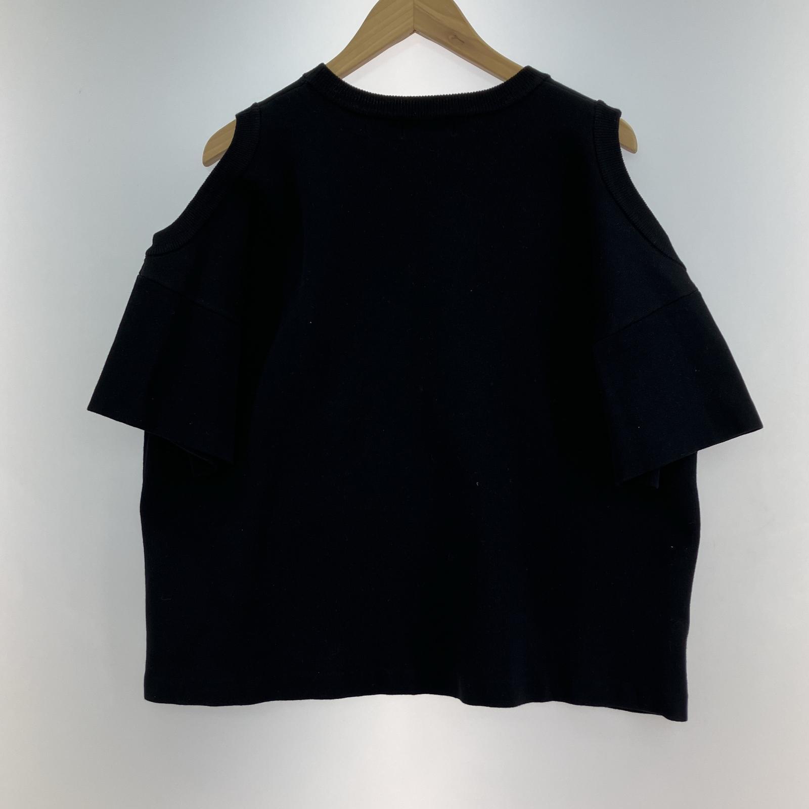 半袖Tシャツ ラウンドホールニット フリー ブラック