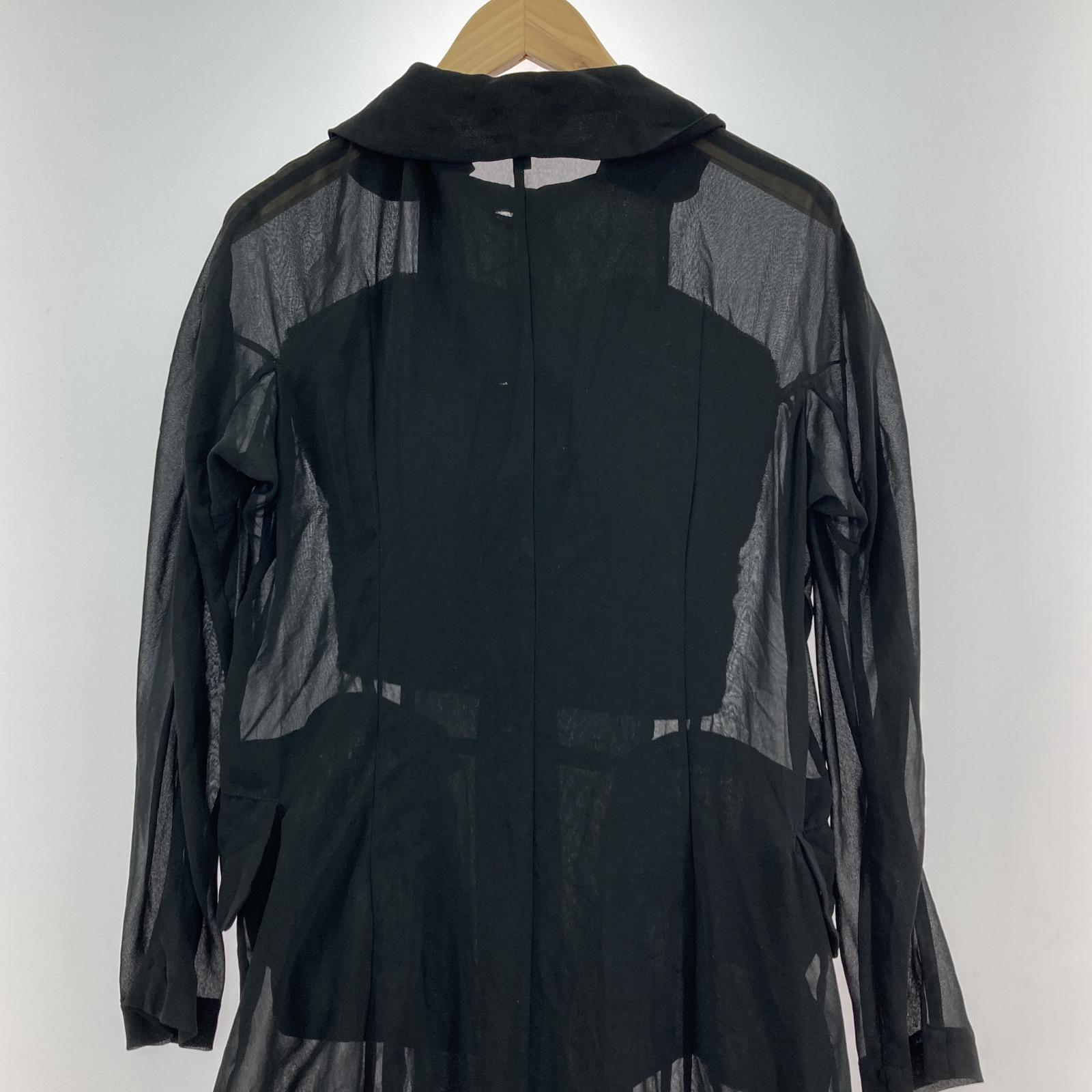 ワンピース COMME des GARCONS フロントファー切替シースルーワンピース XS ブラック ブラック
