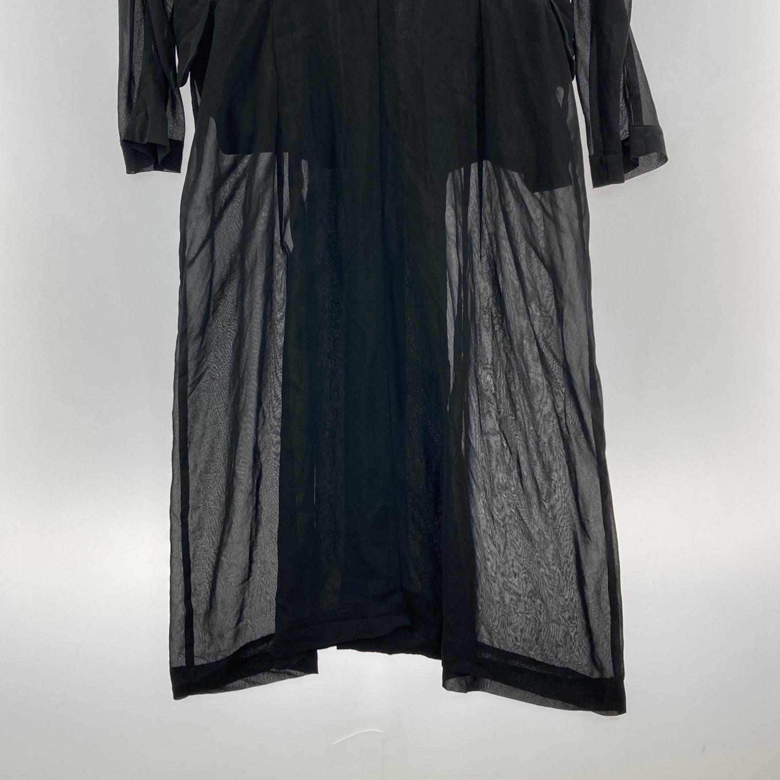 ワンピース COMME des GARCONS フロントファー切替シースルーワンピース XS ブラック ブラック