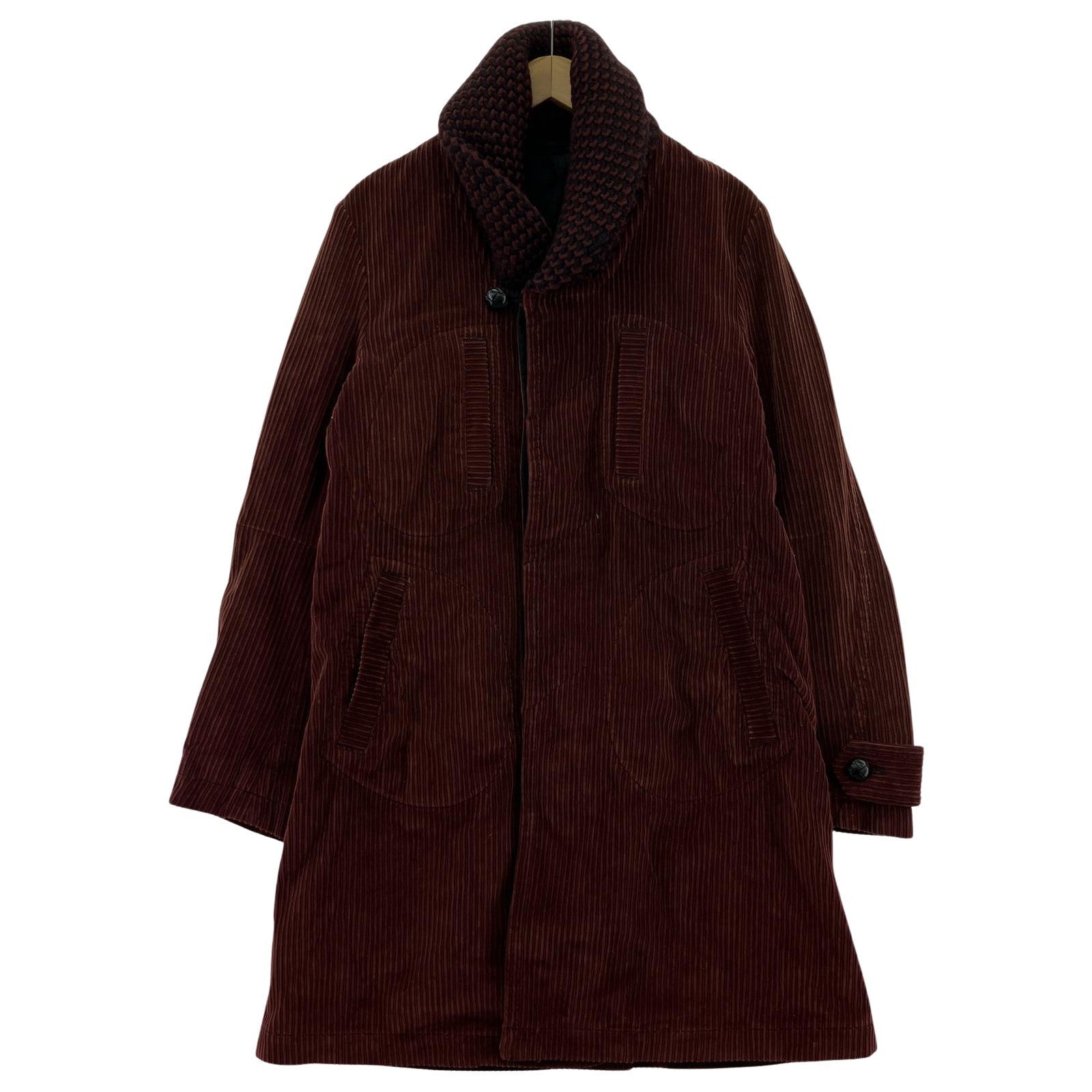 ジャケット NUMBER (N)INE 08AW ショールカラーコーデュロイコート ボルドー