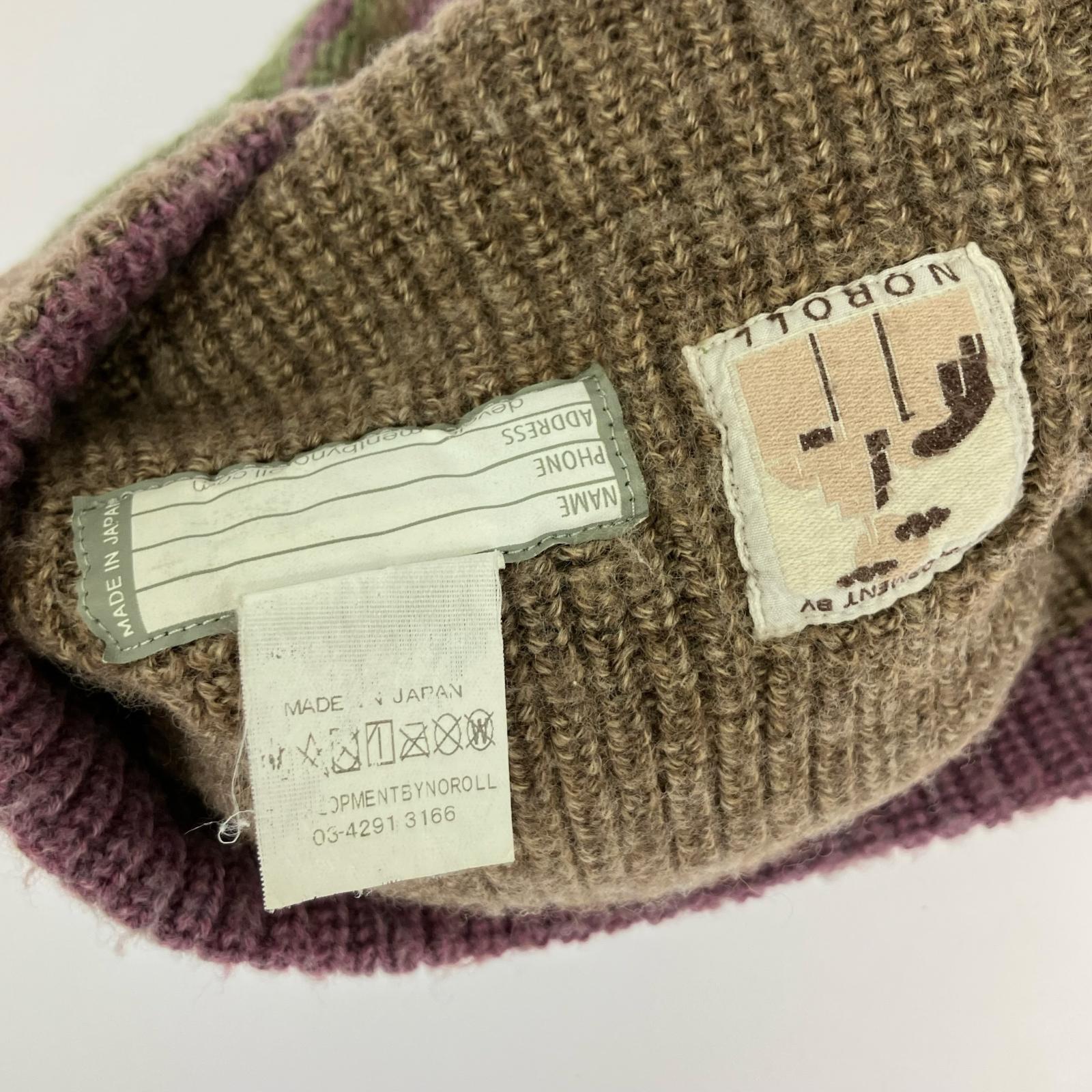 ニットキャップ NOROLL 22AW ボーダー/ベージュ系