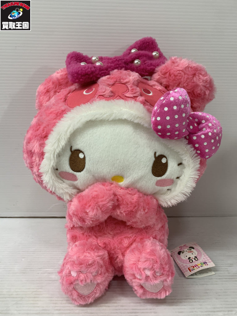 パンダハローキティ パール付大人リボン BIGぬいぐるみ フィギュア/グッズ