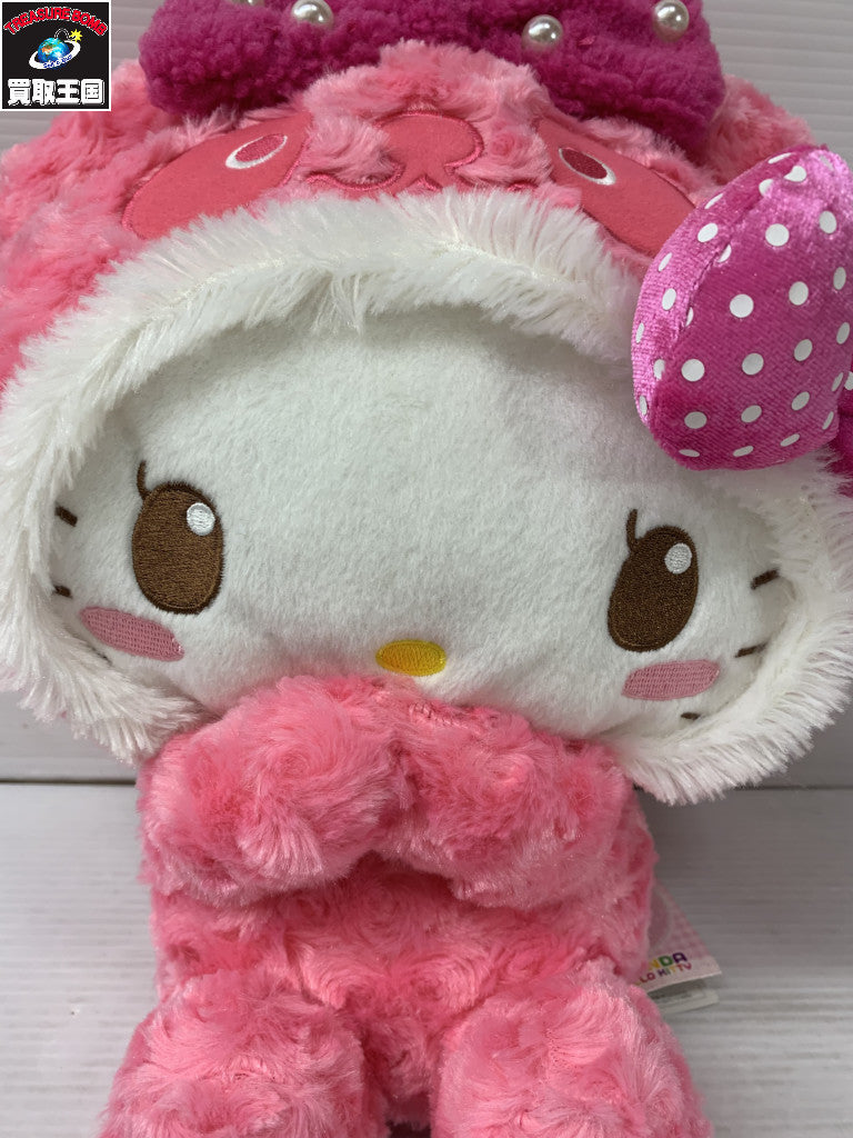 パンダハローキティ パール付大人リボン BIGぬいぐるみ フィギュア/グッズ