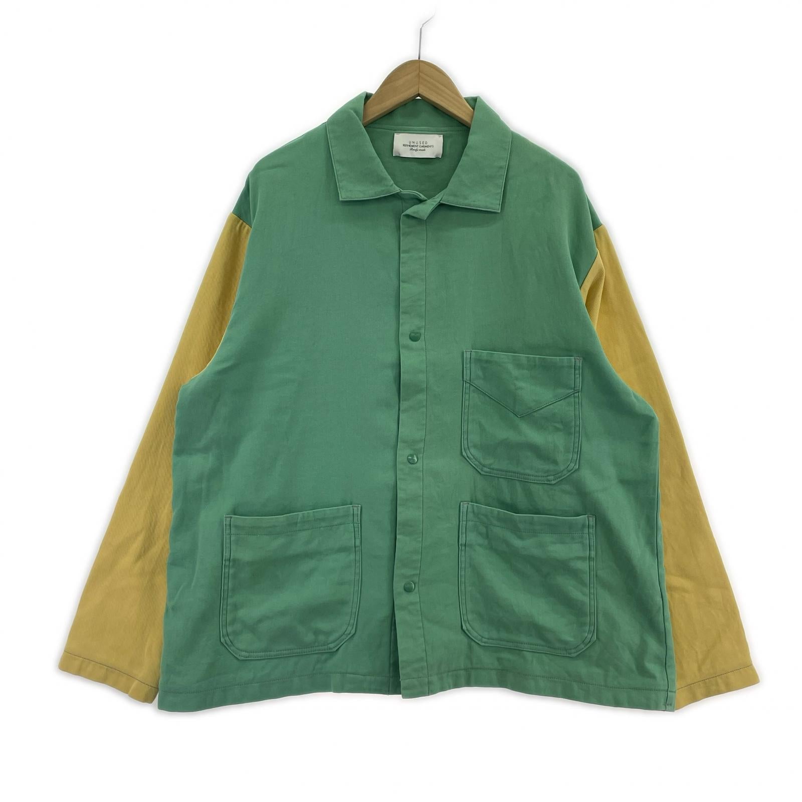 ジャケット 21ss 2トーンカバーオール 緑黄 2 グリーン