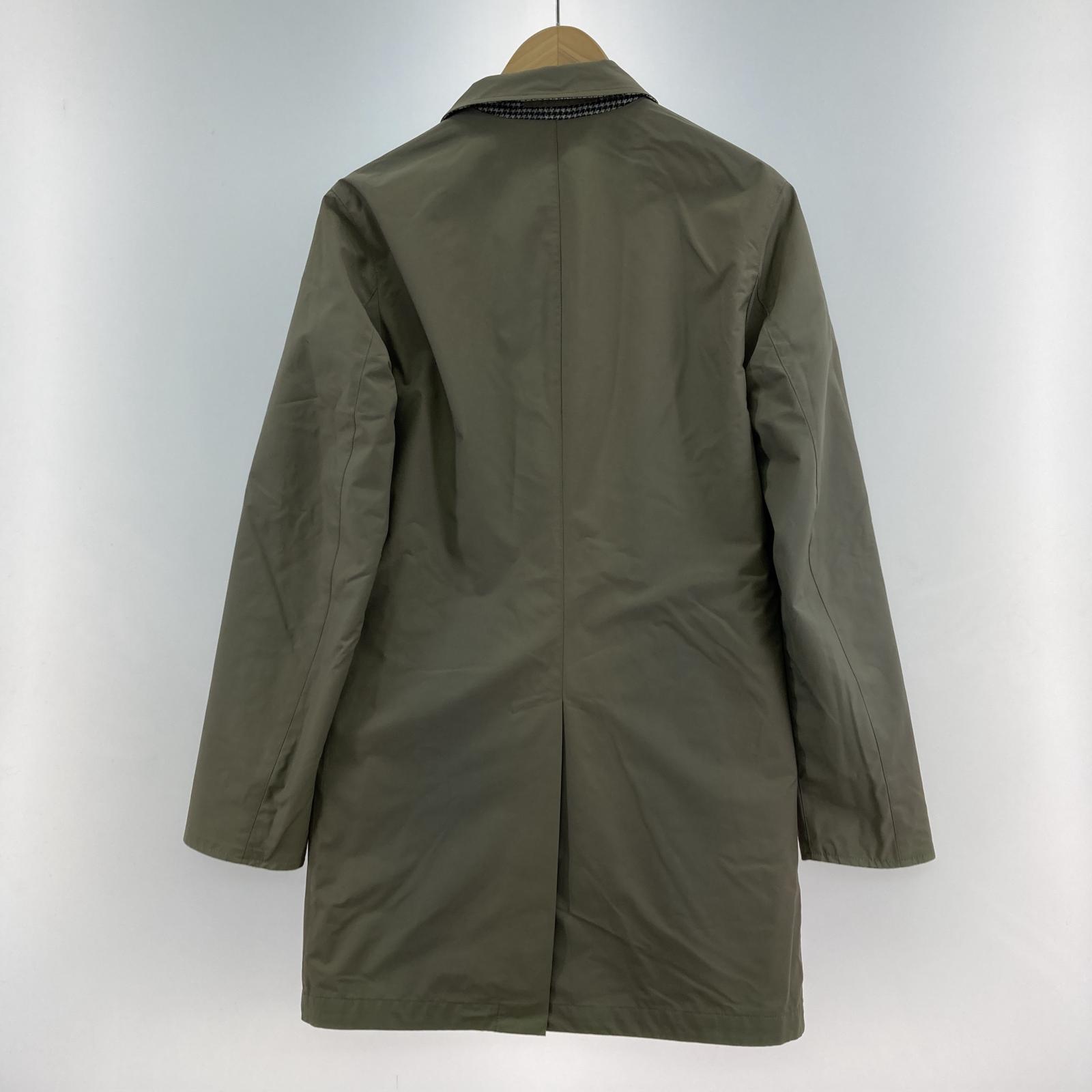 ジャケット Kired リバーシブルステンカラーコート 44 カーキ 千鳥 PERK66145 ブラック