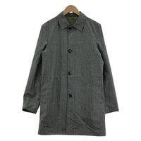 ジャケット Kired リバーシブルステンカラーコート 44 カーキ 千鳥 PERK66145 ブラック