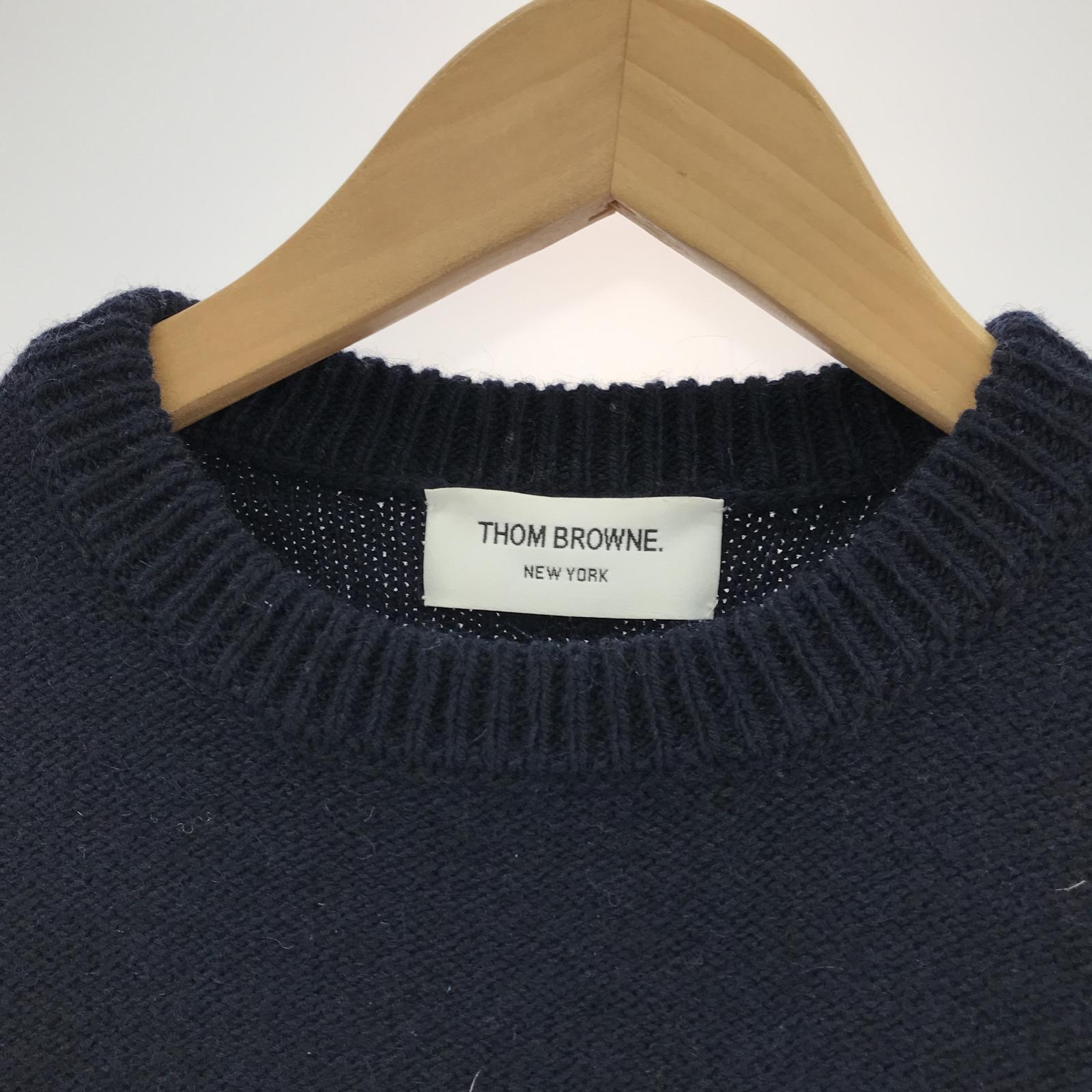 ニット THOM BROWNE クルーネックニット 1 ネイビー MKA448A-Y1032-415 1 ネイビー