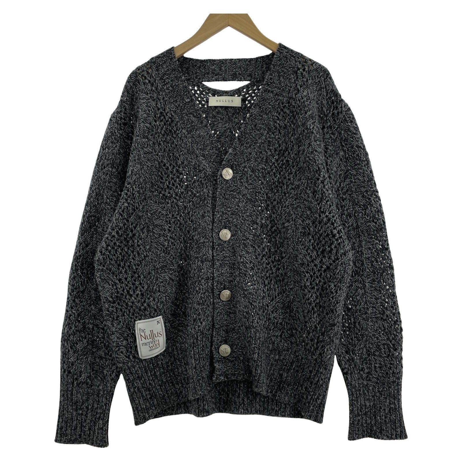 カーディガン NULLUS 24AW ウール/2/ウール ブラック