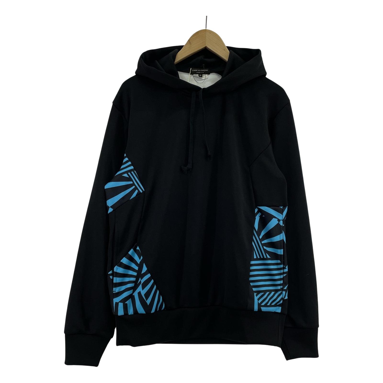 パーカー COMME des GARCONS HOMME PLUS 23SS 幾何学ドッキングポリパーカー M ブラック