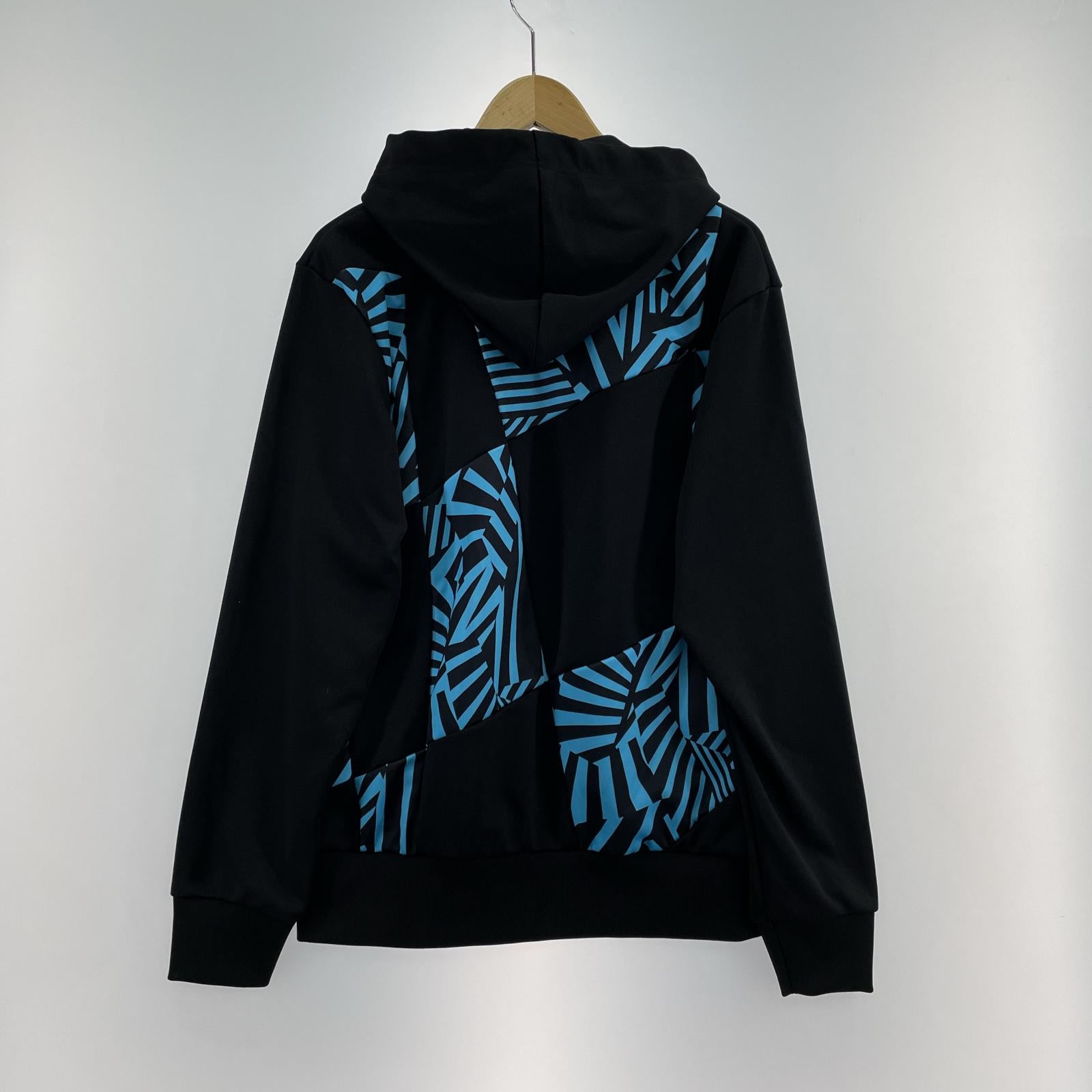 パーカー COMME des GARCONS HOMME PLUS 23SS 幾何学ドッキングポリパーカー M ブラック
