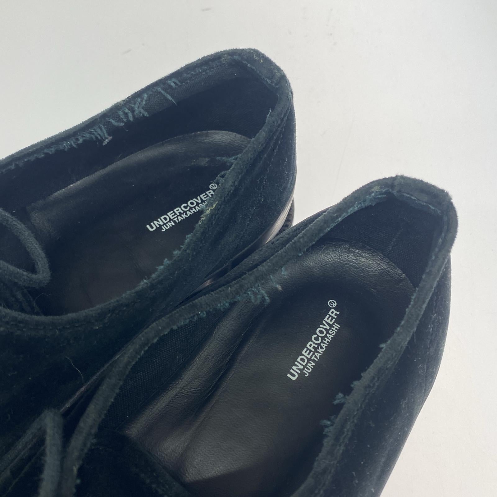 シューズ UNDERCOVER 18SS シャークソール ベロアシューズ - ブラック