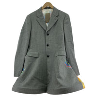 テーラードジャケット COMME des GARCONS HOMME PLUS 裾ワイヤー パッチワーク ヘリンボーンジャケット M グレー M グレー