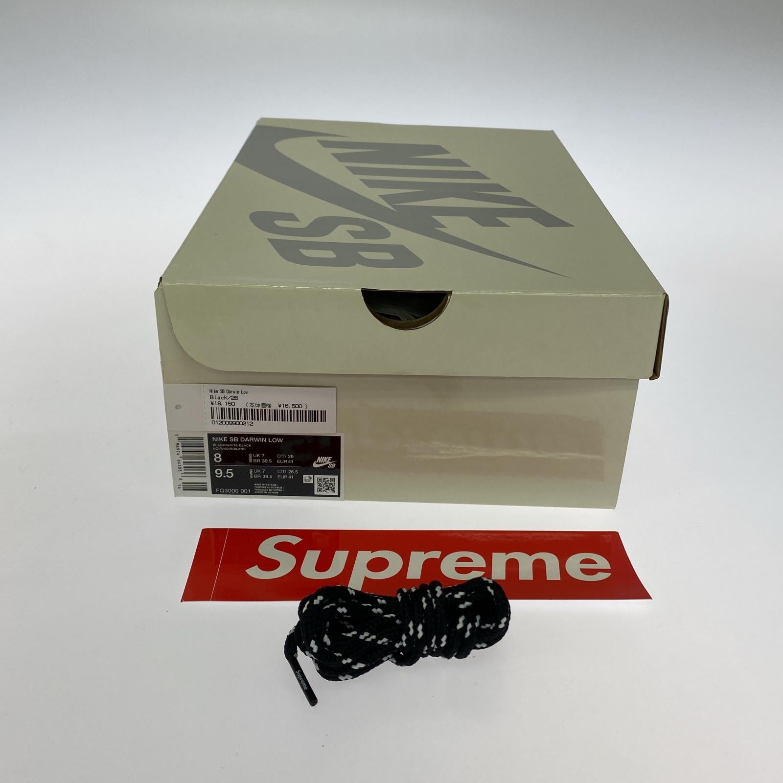 スニーカー Supreme Nike SB Darwin Low 26cm BLK 26cm (US8 UK7 1/2 EU42) ブラック