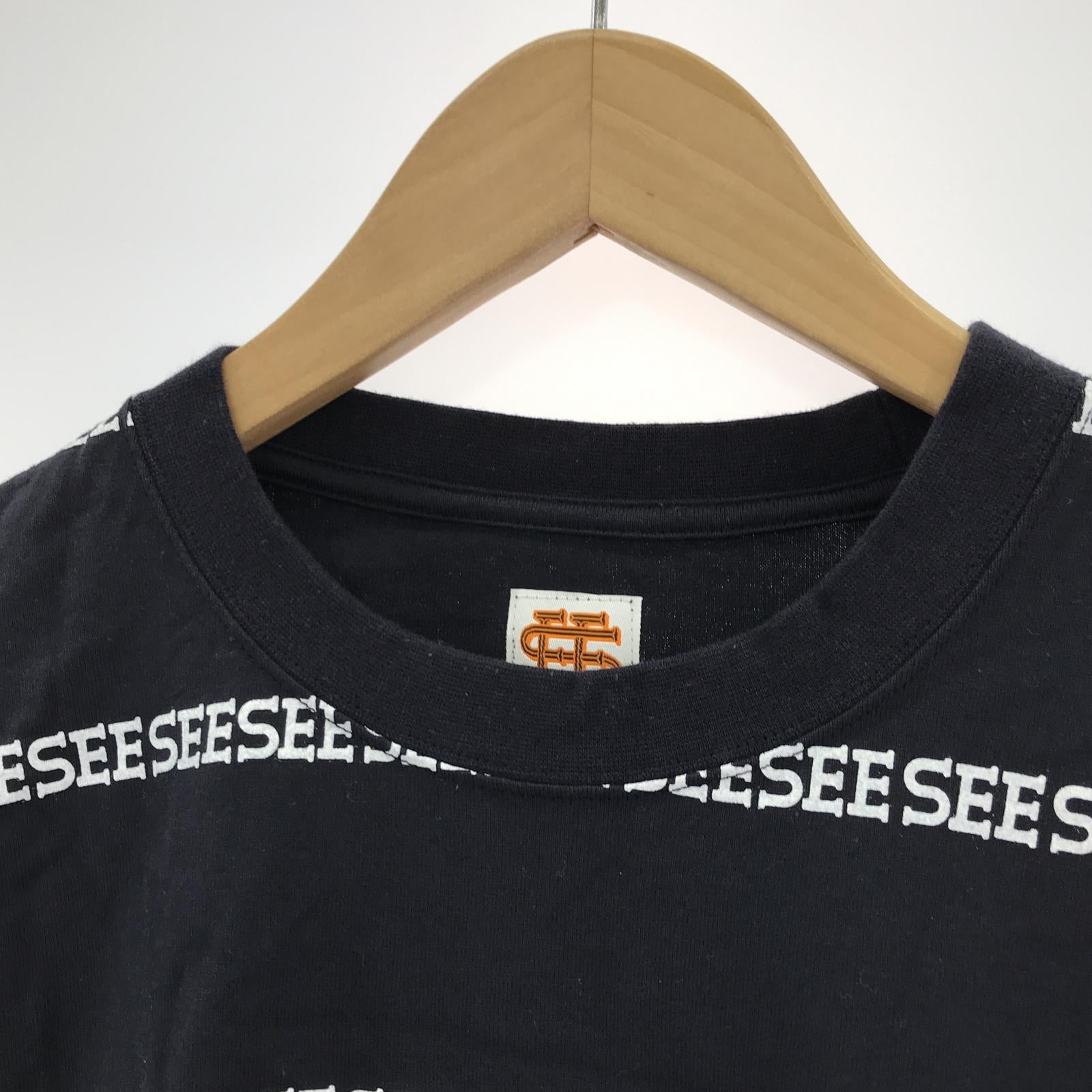 半袖Tシャツ SEESEE SUPER BIG FLAT W DRAWSTRINGS SEE BOARDER TEE NAVY XXL ネイビー ネイビー