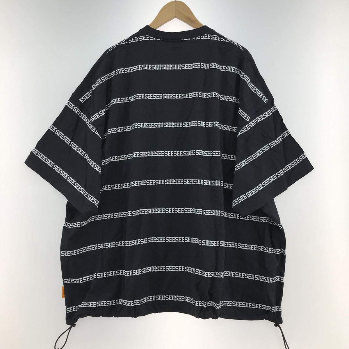 半袖Tシャツ SEESEE SUPER BIG FLAT W DRAWSTRINGS SEE BOARDER TEE NAVY XXL ネイビー ネイビー