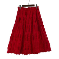 ロングスカート オパール加工 RED 36 レッド